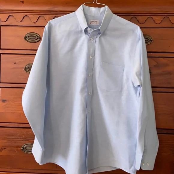 arrow dover dress shirts Arrow Dover Long Sleeve Button Up Dress Shirt - Size: 16 x 34/35